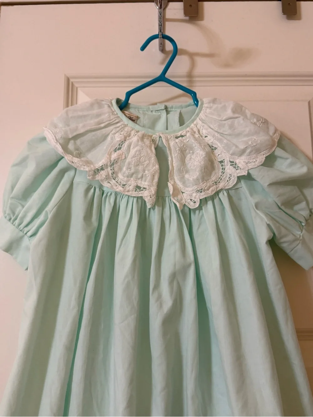 Lavender Blue 2T Mint Green Lace Collar Dress